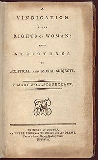 Wollstonecraft Vindication of the Rights of Women Title Page